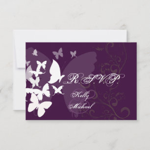 PixDezines Fluttering By RSVP, customizable colour RSVP Card