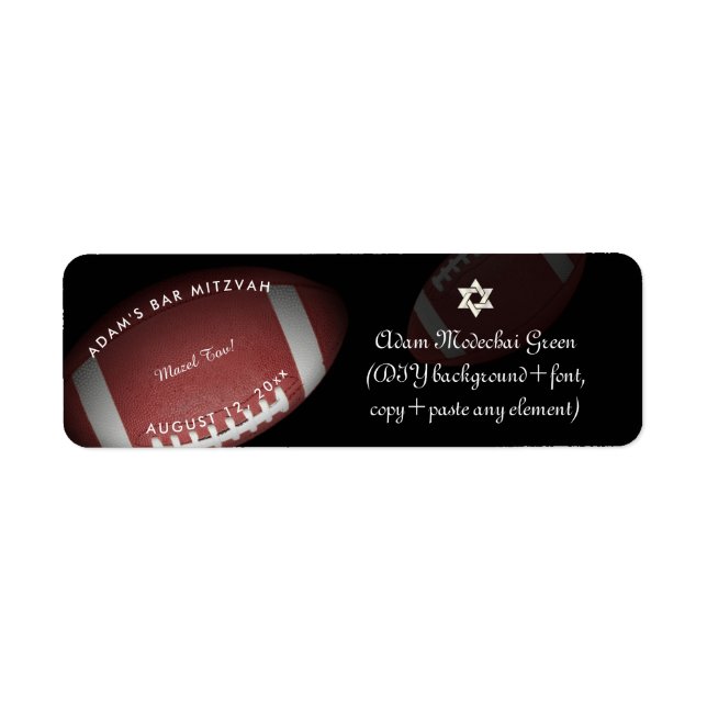 ✡ PixDezines  Football Bar Mitzvah (Front)