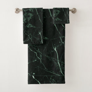 PixDezines FOREST GREEN MARBLE Bath Towel Set