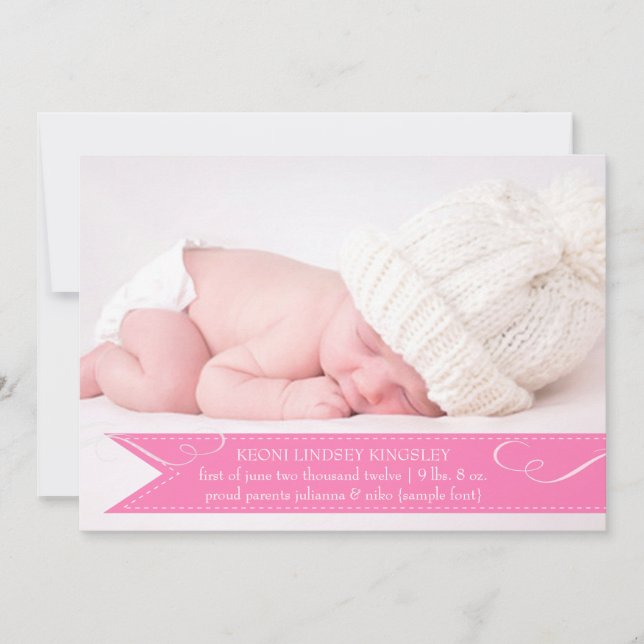 PixDezines fotos birth announcement (Front)