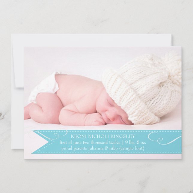 PixDezines fotos birth announcement (Front)
