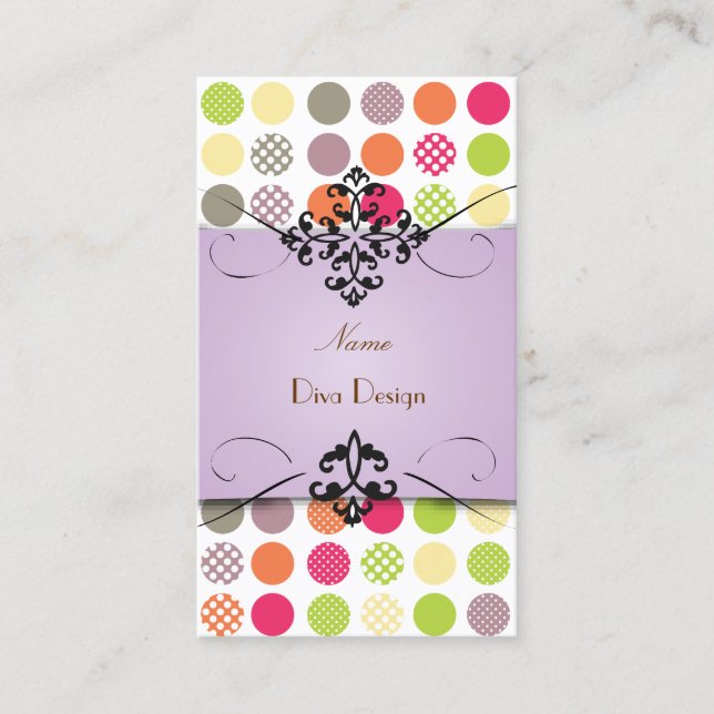 PixDezines Funky Polka dots | DIY background colou Business Card (Front)