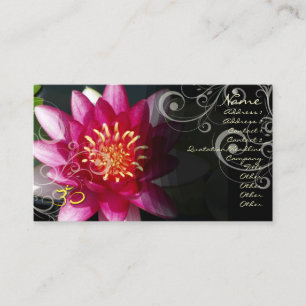 PixDezines Fuschia lotus + pearly swirls Business Card