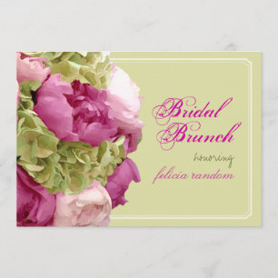 PixDezines fuschia peonies/green hydrangeas/diy Invitation