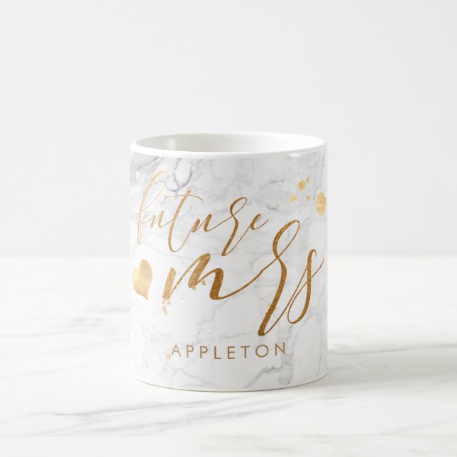 PixDezines Future Mrs/Faux Gold/Modern Script Coffee Mug (Center)