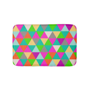 PixDezines geometric/neon/magenta Bath Mat