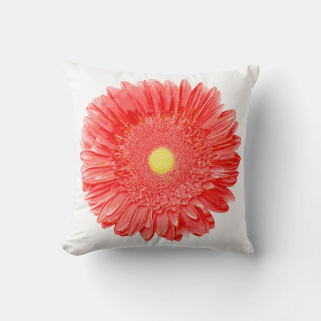PixDezines gerbera daisies/diy background Throw Pillow (Front)