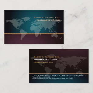 PixDezines Going Global, world map Business Card