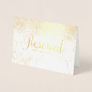 PixDezines Gold Confetti/Reserved Table Sign Foil Card
