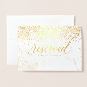 PixDezines Gold Confetti/Reserved Table Signs Foil Card