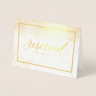 PixDezines Gold Confetti/Reserved Table Signs Foil Card