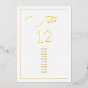 PixDezines Gold Foil Luxe Calligraphy Table Number