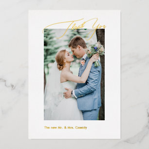 PixDezines Gold Luxe Script Wedding Thank You