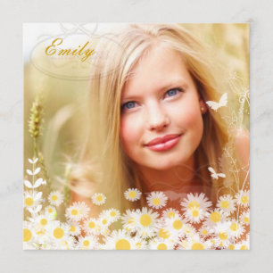 PixDezines Graduation Photo Flower Power Invitation