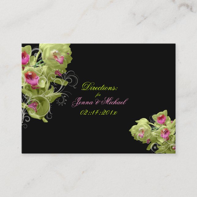 PixDezines Green+Pink Orchid, Directions/diy colou Enclosure Card (Front)