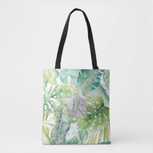 PixDezines Greenery, Tropical Monstera Tote Bag