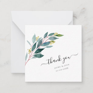 PixDezines Greenery Watercolor Eucalyptus Branch Card