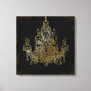PixDezines Grunge DIY Bckgrnd/Crystal Chandelier Canvas Print