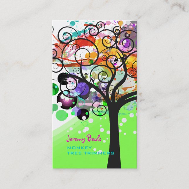 PixDezines Grunge Tree Trimmers ♥♥♥♥ Business Card (Front)