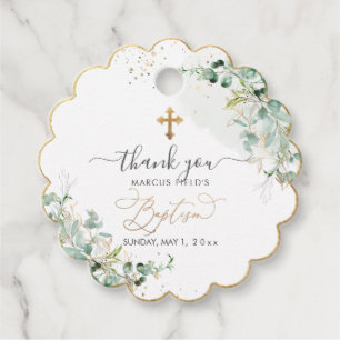 PixDezines H2 Blue Gum Eucalyptus Baptism  Favour  Tags