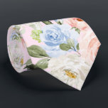 PixDezines H2 Blush Navy Dusty Blue Roses Tie<br><div class="desc">PixDezines floral watercolor neck tie, blush pink, navy dusty blue roses, white / cream daisies and lush green foliage -- something blue for your event or everyday use. Most of our designs come with DIY background colour.
Copyright © 2011-2023 PixDezines™.</div>