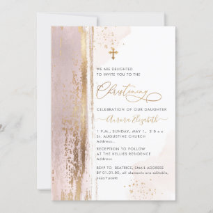 PixDezines H2 Blush Rose Christening Invitation