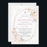 PixDezines H2 Blush Roses Bat Mitzvah Invitation<br><div class="desc">PixDezines watercolor greenery Bat Mitzvah,  featuring blush and cream roses,  hydrangeas and gum Eucalyptus with faux gold geometric frame and sprinkles of gold dust.   Our dynamic design allows you to edit all elements.  

Copyright © 2022 PixDezines™.   All rights reserved.</div>