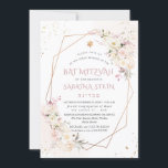 PixDezines H2 Blush Roses Bat Mitzvah Invitation<br><div class="desc">PixDezines watercolor greenery Bat Mitzvah,  featuring blush and cream roses,  hydrangeas and gum Eucalyptus with faux gold geometric frame and sprinkles of gold dust.   Our dynamic design allows you to edit all elements.  

Copyright © 2022 PixDezines™.   All rights reserved.</div>