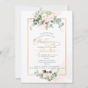 PixDezines H2 Blush Roses Christening Invitation