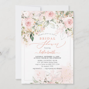 PixDezines H2 Blush Roses Hydrangea Bridal Shower  Invitation