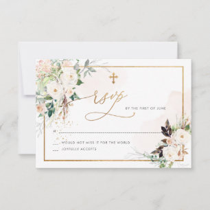 PixDezines H2 Blush Roses RSVP Thank You Card