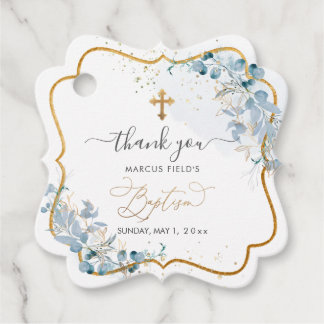 PixDezines H2 Dusty Blue Gum Eucalyptus Baptism Favour Tags