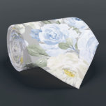 PixDezines H2 Dusty Blue Roses Tie<br><div class="desc">PixDezines floral watercolor neck tie,  dusty blue roses,  white / cream daisies and sage green foliage -- something blue for your event or everyday use.  Most of our designs come with DIY background colour.

 Copyright © 2011-2023 PixDezines™.</div>