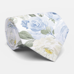 PixDezines H2 Dusty Blue Roses Tie