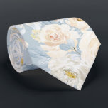 PixDezines H2 Dusty Blue Roses Tie<br><div class="desc">PixDezines floral watercolor neck tie,  alabaster cream roses,  white / cream daisies and dusty blue foliage -- something blue for your event or everyday use.  Most of our designs come with DIY background colour.

 Copyright © 2011-2026 PixDezines™.</div>