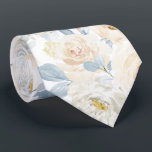 PixDezines H2 Dusty Blue Roses Tie<br><div class="desc">PixDezines floral watercolor neck tie,  alabaster cream roses,  white / cream daisies and dusty blue foliage -- something blue for your event or everyday use.  Most of our designs come with DIY background colour.

 Copyright © 2011-2026 PixDezines™.</div>