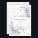 PixDezines H2 Dusty Purple Roses Bat Mitzvah Invitation<br><div class="desc">PixDezines watercolor greenery Bat Mitzvah,  featuring dusty purple roses,  hydrangeas and gum Eucalyptus with faux gold geometric frame and sprinkles of gold dust.   Our dynamic design allows you to edit all elements.  

Copyright © 2022 PixDezines™.   All rights reserved.</div>
