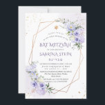 PixDezines H2 Dusty Purple Roses Bat Mitzvah Invitation<br><div class="desc">PixDezines watercolor greenery Bat Mitzvah,  featuring dusty purple roses,  hydrangeas and gum Eucalyptus with faux gold geometric frame and sprinkles of gold dust.   Our dynamic design allows you to edit all elements.  

Copyright © 2022 PixDezines™.   All rights reserved.</div>