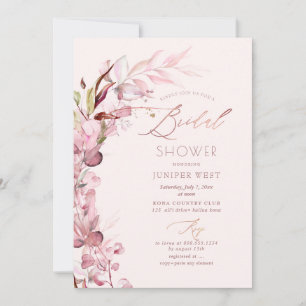 PixDezines H2 Dusty Rose Eucalyptus Bridal Shower Invitation