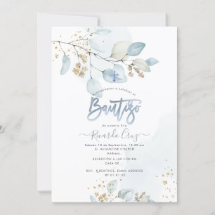 PixDezines H2 Eucalyptus Bautizo Invitation