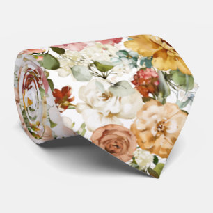 PixDezines H2 Fall Garden Flowers Neck Tie
