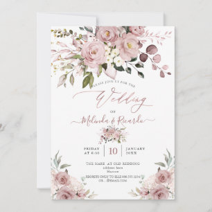 PixDezines H2 Flowers Dusty Roses Hydrangeas Invitation