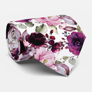 PixDezines H2 Flowers Merlot Chardonnay Tie