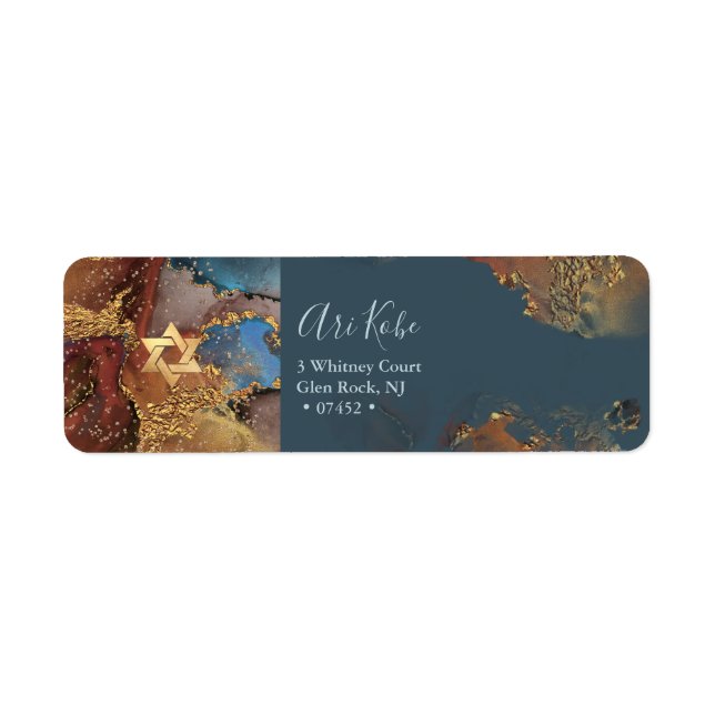 PixDezines H2 Modern Abstract Gold Accent Label (Front)