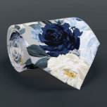 PixDezines H2 Navy Dusty Blue Roses Tie<br><div class="desc">PixDezines floral watercolor neck tie, navy dusty blue roses, white / cream daisies and lush green foliage -- something blue for your event or everyday use. Most of our designs come with DIY background colour.
Copyright © 2011-2023 PixDezines™.</div>