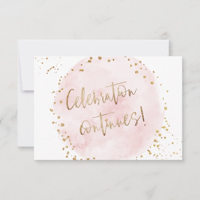 PixDezines H2 Pink Cotton Bat Mitzvah Reception In Invitation (Front)