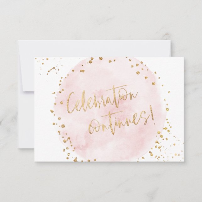 PixDezines H2 Pink Cotton Bat Mitzvah Reception Invitation (Front)