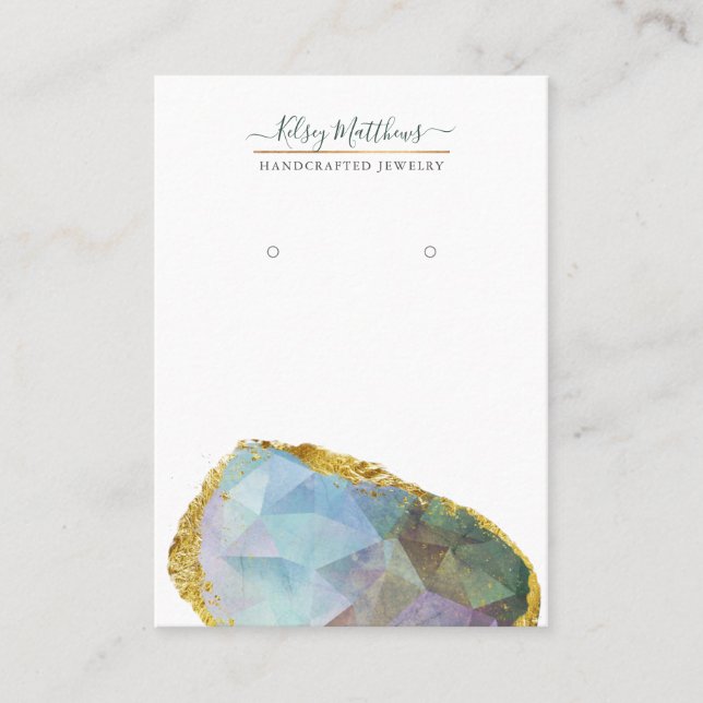 PixDezines H2 Quartz Crystal Ombre Blue Purple Business Card (Front)