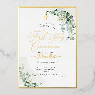 PixDezines H2 Rustic Eucalyptus First Communion