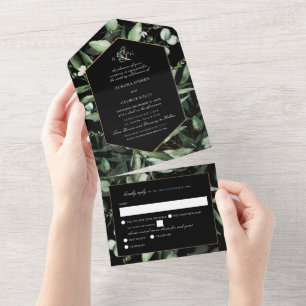 PixDezines H2 Rustic Gum Eucalyptus w/ RSVP All In One Invitation